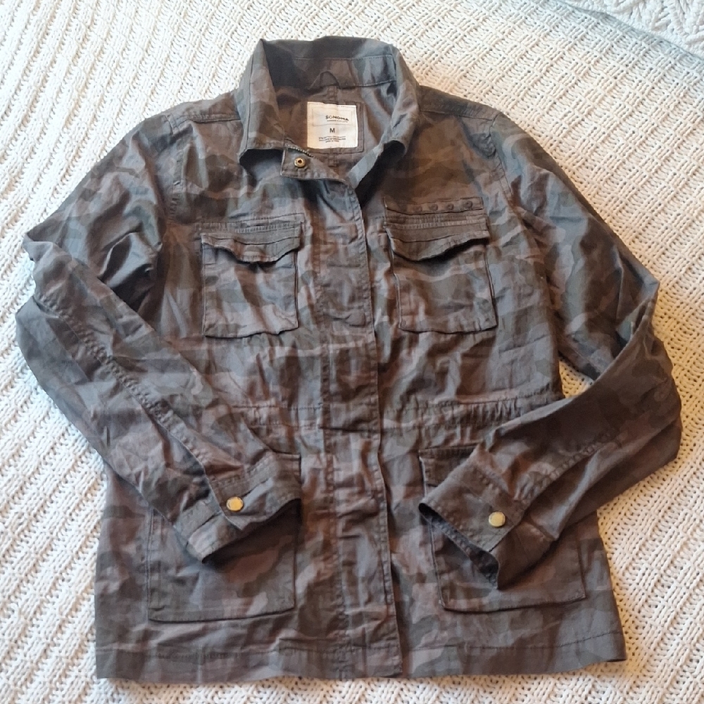 Sonoma Brown Cotton Blend Jacket Size M